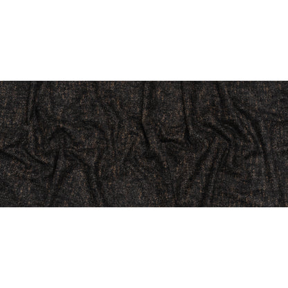 Alpaca Blend Boiled Wool Coating Made in Italy - Brown and Black Mottled Herringbone - Deadstock