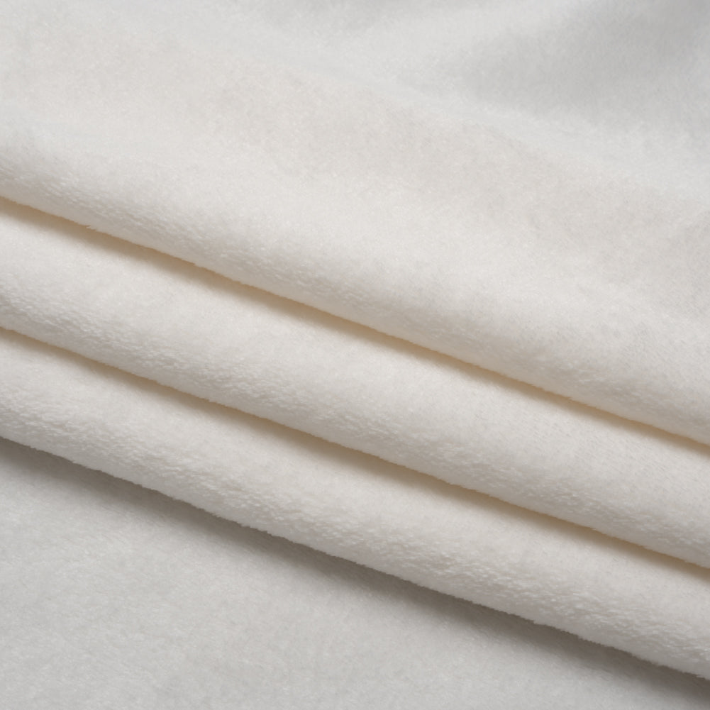 Double Faced Minky Fleece - Ivory - Avery Collection - Folded