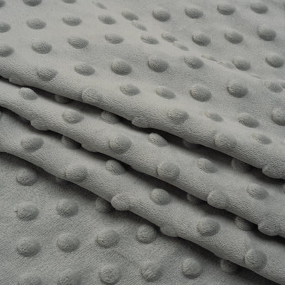 Dotted Minky - Silver Textured Polka Dots