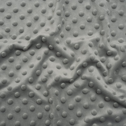 Dotted Minky - Silver Textured Polka Dots