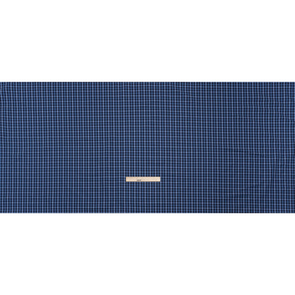 Cotton Shirting - Shades of Blue Tattersall Check - Deadstock