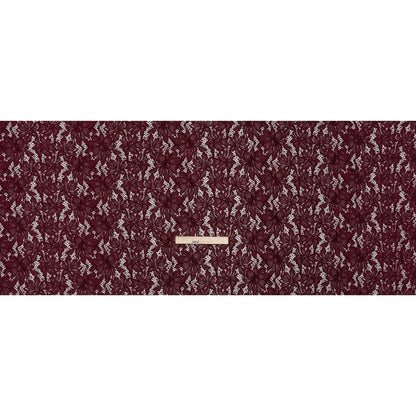 Stretch Chenille Corded Lace - Burgundy Floral - Deadstock