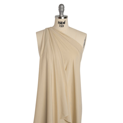 Stretch Nylon Interlock Knit - Beige - Designer Deadstock
