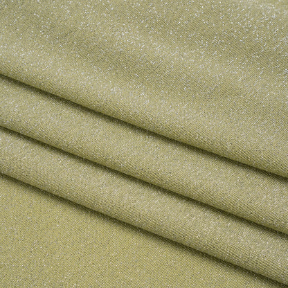 Metallic Stretch Rayon Jersey - Jade Green and Silver - Designer Deadstock