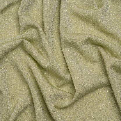 Metallic Stretch Rayon Jersey - Jade Green and Silver - Designer Deadstock