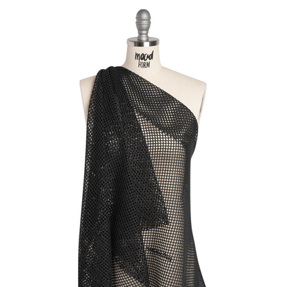 Cotton Crochet Net - Black - Designer Deadstock