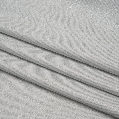 Metallic Stretch Nylon Jersey - White and Silver - Designer Deadstock