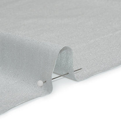 Metallic Stretch Nylon Jersey - White and Silver - Designer Deadstock