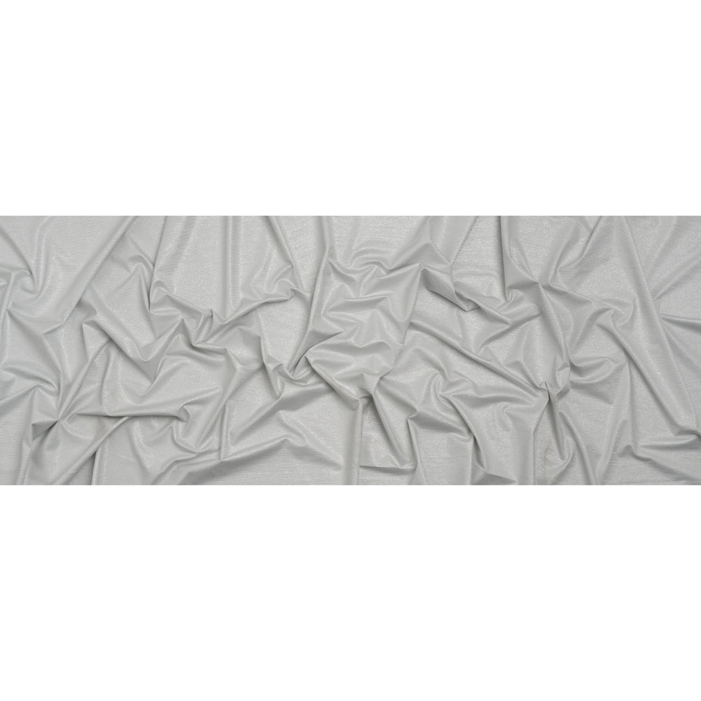 Metallic Stretch Nylon Jersey - White and Silver - Designer Deadstock - Full