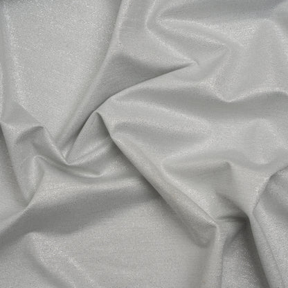 Metallic Stretch Nylon Jersey - White and Silver - Designer Deadstock