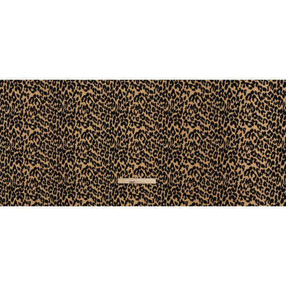 Stretch Polyester Jacquard Knit - Beige and Black Leopard Spots - Designer Deadstock