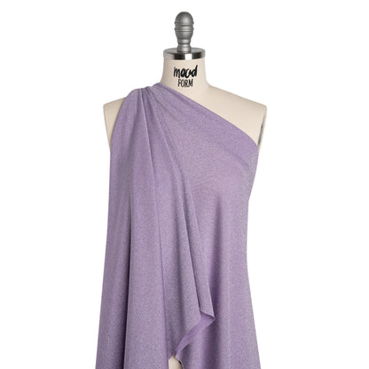 Metallic Stretch Rayon Jersey - Lavender and Silver - Designer Deadstock