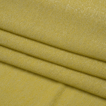 Metallic Stretch Rayon Jersey - Lemon Sparkle and Silver - Designer Deadstock