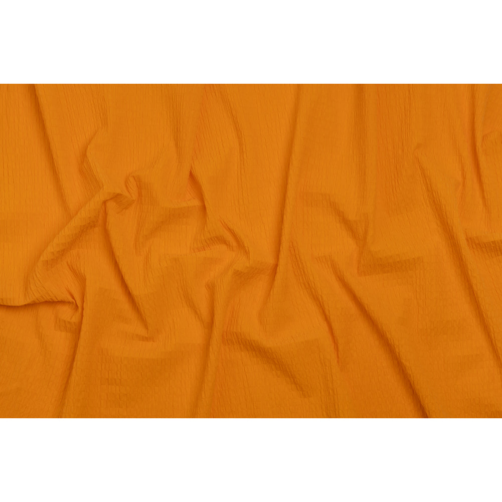 Stretch Nylon Seersucker - Mango Orange - Designer Deadstock