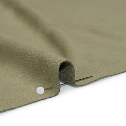 Polyester Faux Suede Jersey - Sage Green - Designer Deadstock