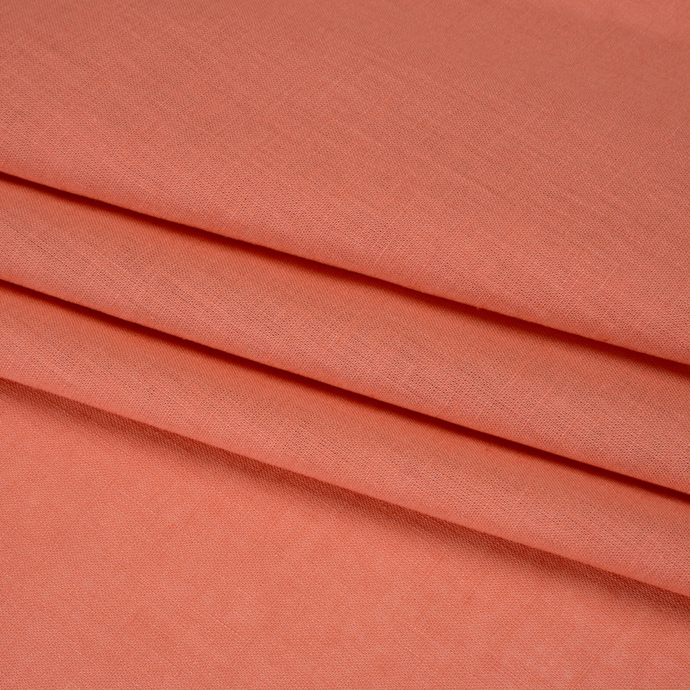 Lightweight Linen Woven - Watermelon Pink - Designer Deadstock - Folded