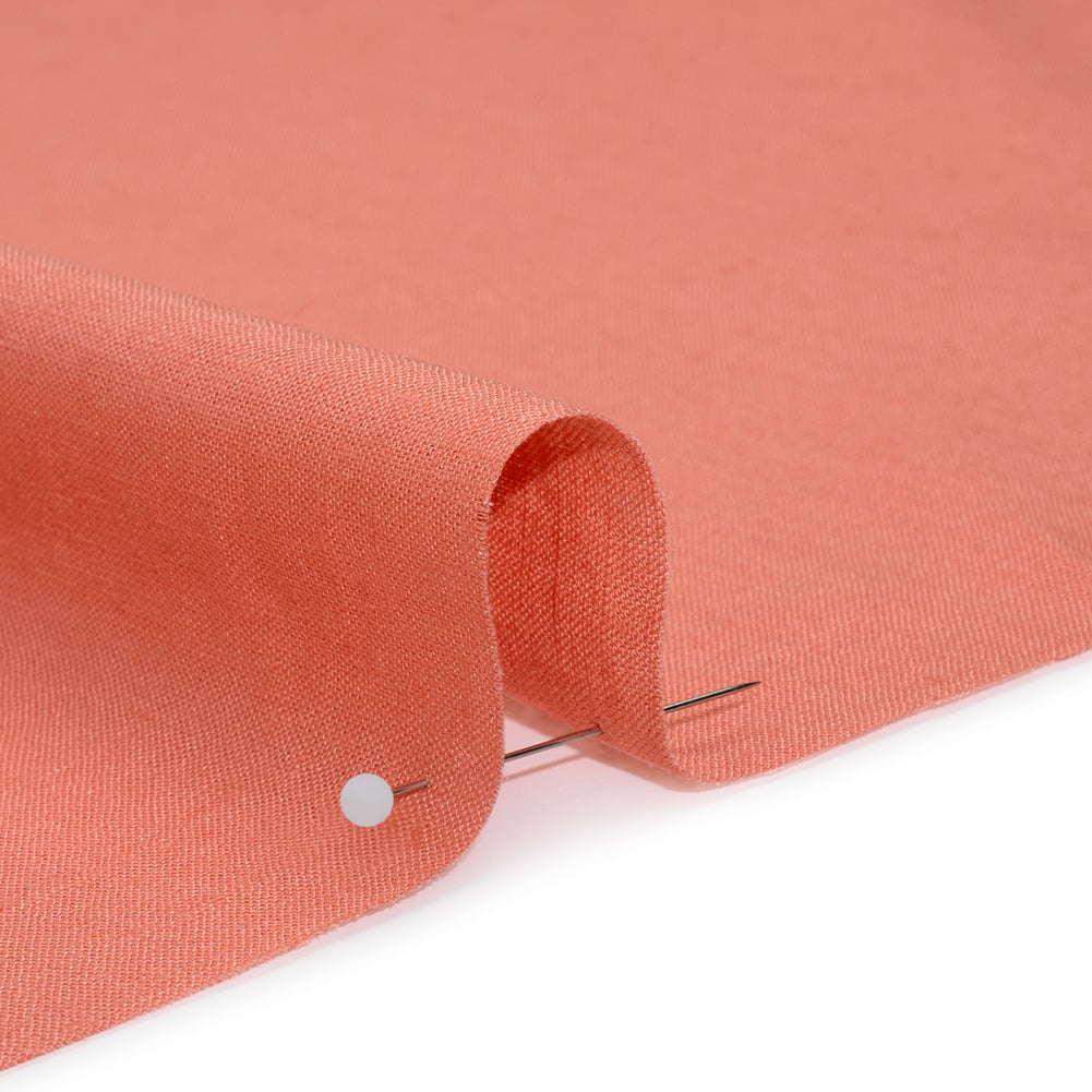 Lightweight Linen Woven - Watermelon Pink - Designer Deadstock - Detail