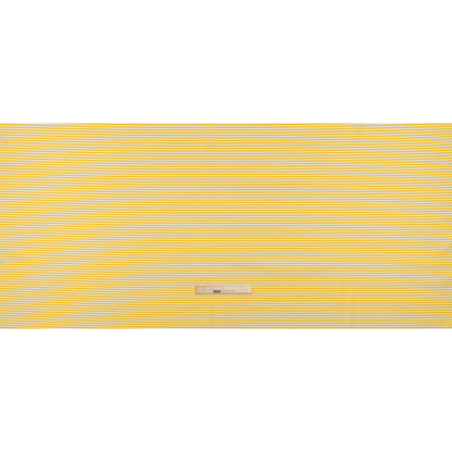 Stretch Polyester Seersucker - Lemon Yellow and White Candy Stripes - Designer Deadstock