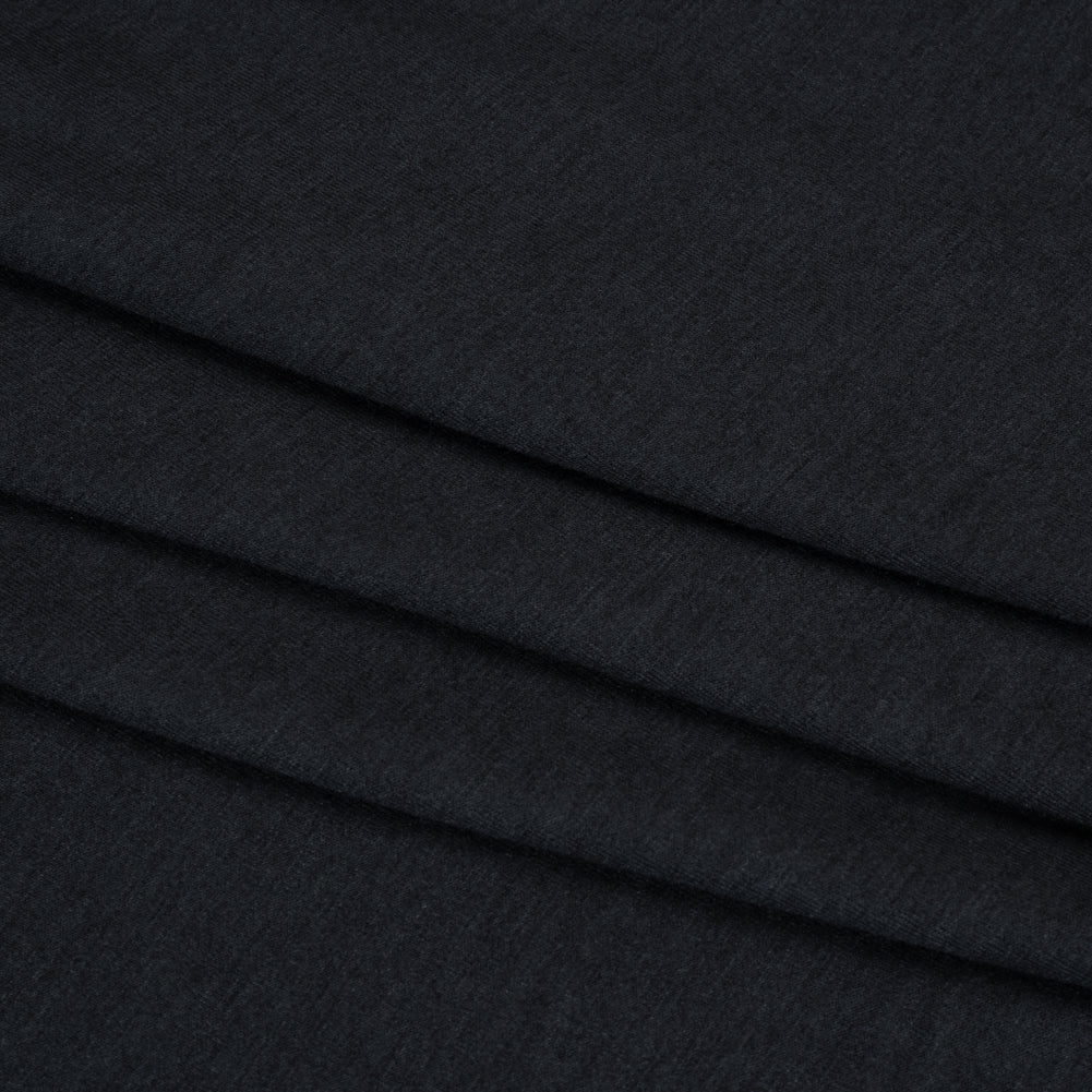 Stretch Rayon Jersey - Heathered Navy - Deadstock