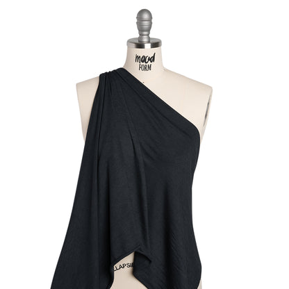 Stretch Rayon Jersey - Heathered Navy - Deadstock