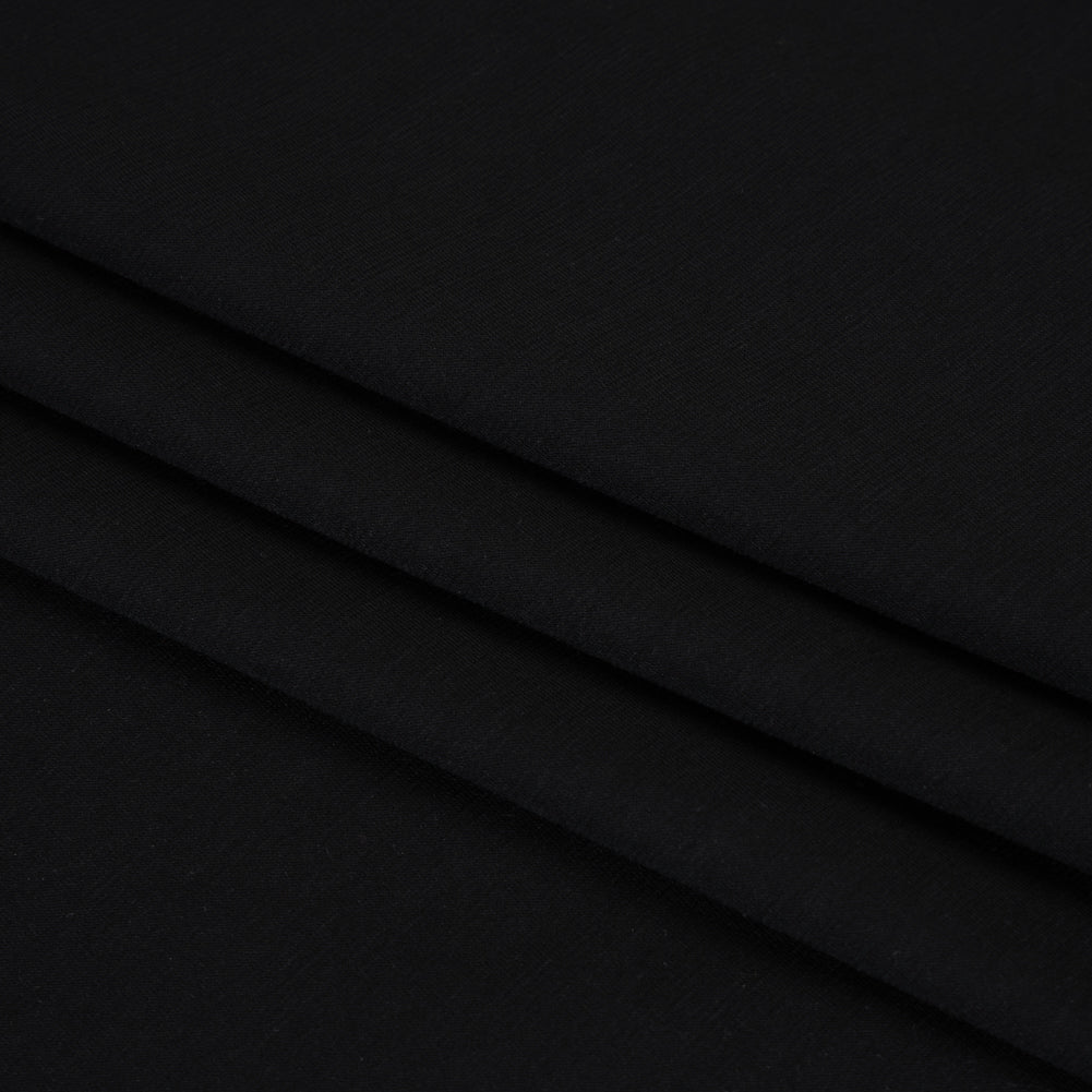 Stretch Rayon Jersey - Black - Deadstock - Folded