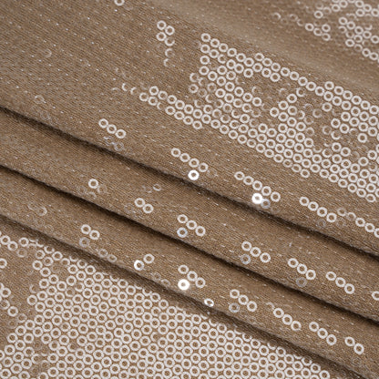 Rayon Jersey with Clear Baby Sequins - Tan