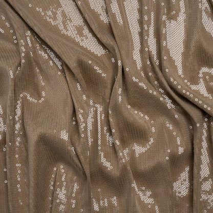 Rayon Jersey with Clear Baby Sequins - Tan