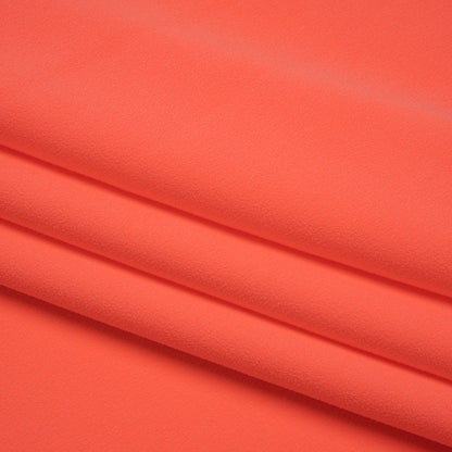 Stretch Polyester Crepe by Alex Perry - Neon Coral Pink - Designer Deadstock