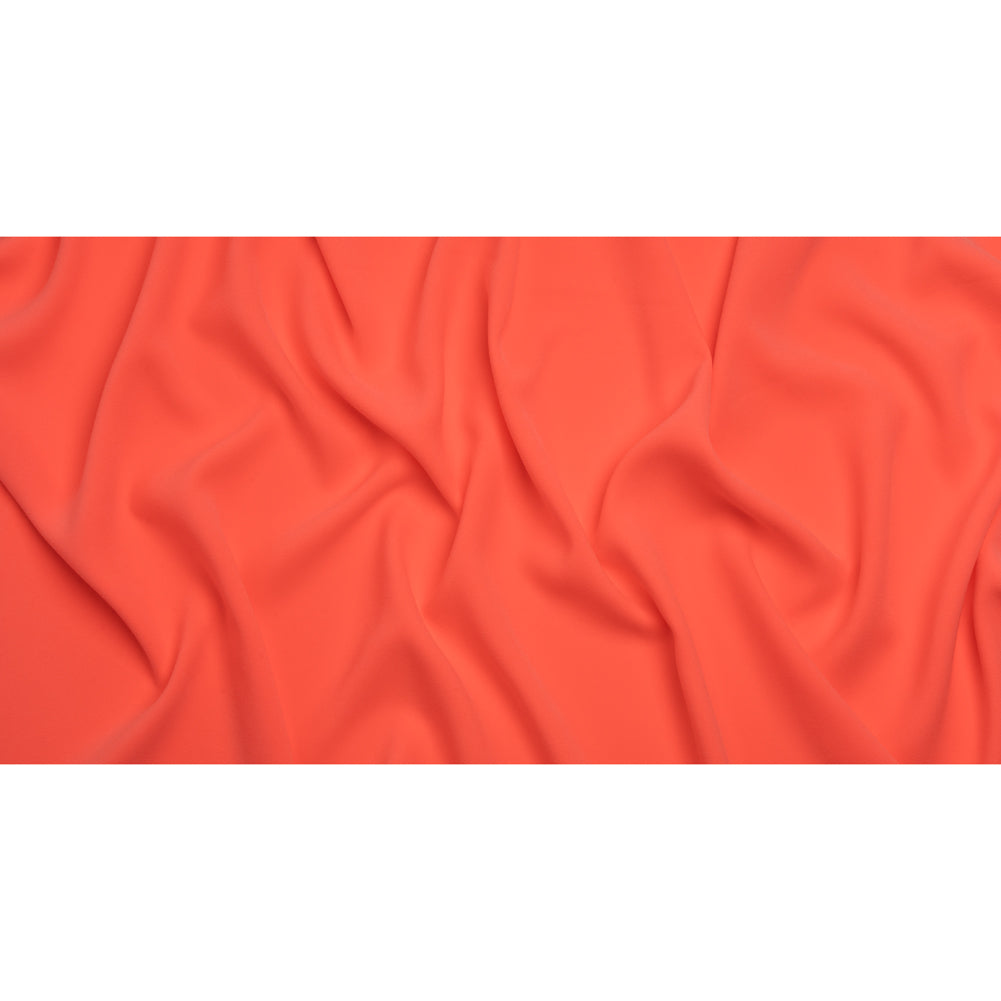 Stretch Polyester Crepe by Alex Perry - Neon Coral Pink - Designer Deadstock