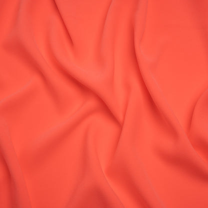 Stretch Polyester Crepe by Alex Perry - Neon Coral Pink - Designer Deadstock