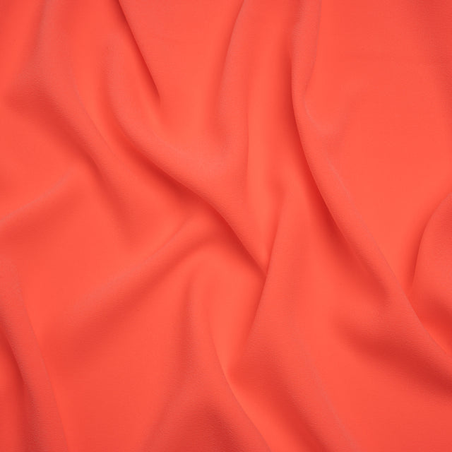 Stretch Polyester Crepe by Alex Perry - Neon Coral Pink - Designer Deadstock