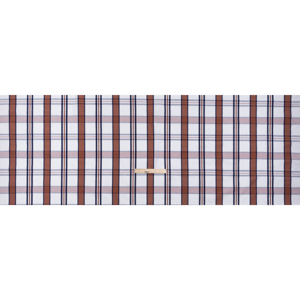 Cotton Shirting - Red, White and Navy Plaid - Designer Deadstock - Full