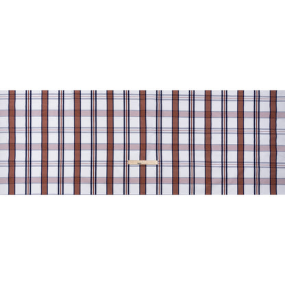 Cotton Shirting - Red, White and Navy Plaid - Designer Deadstock