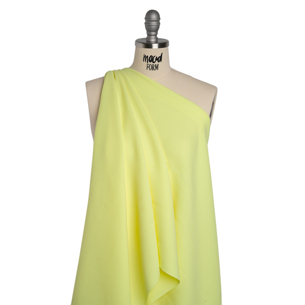 Stretch Polyester Crepe by Alex Perry - Lemon Yellow - Designer Deadstock - Drape