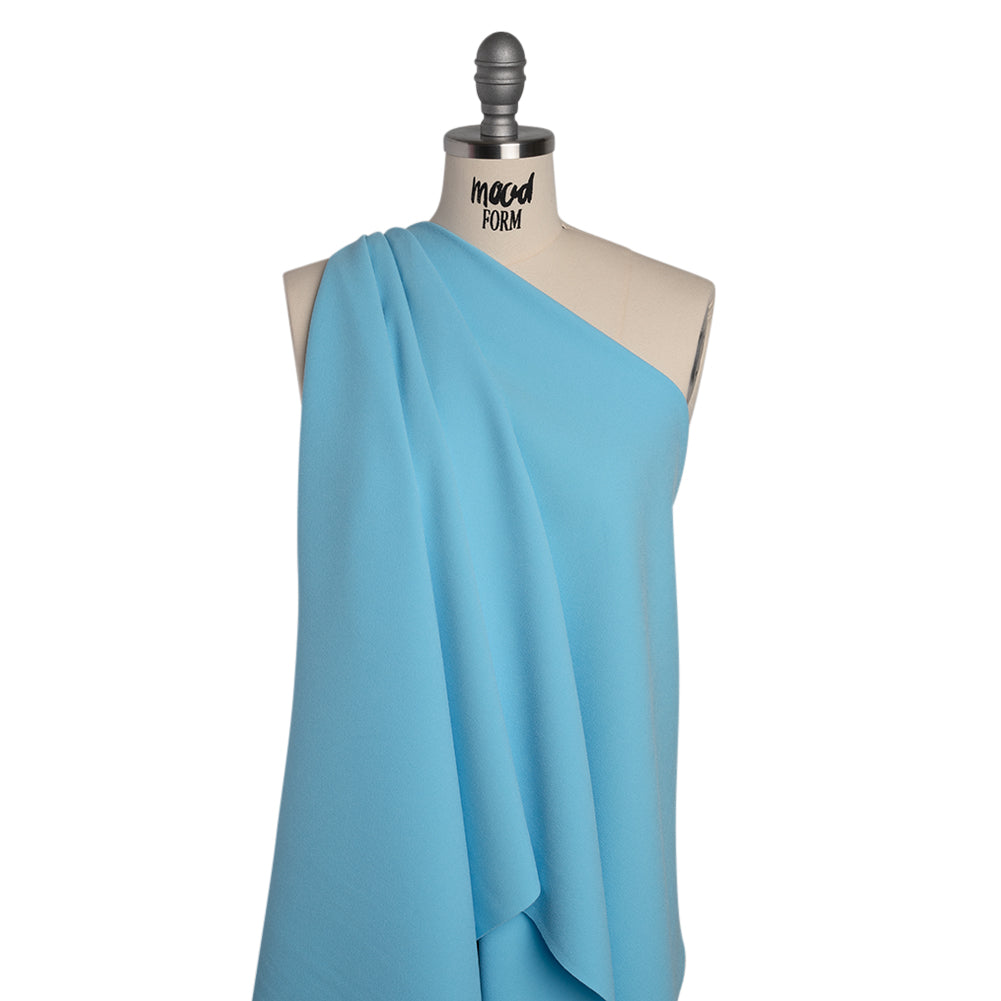 Stretch Polyester Crepe by Alex Perry - Sky Blue - Designer Deadstock - Drape