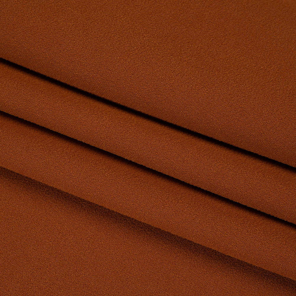 Stretch Polyester Crepe by Alex Perry - Bronze - Designer Deadstock - Folded
