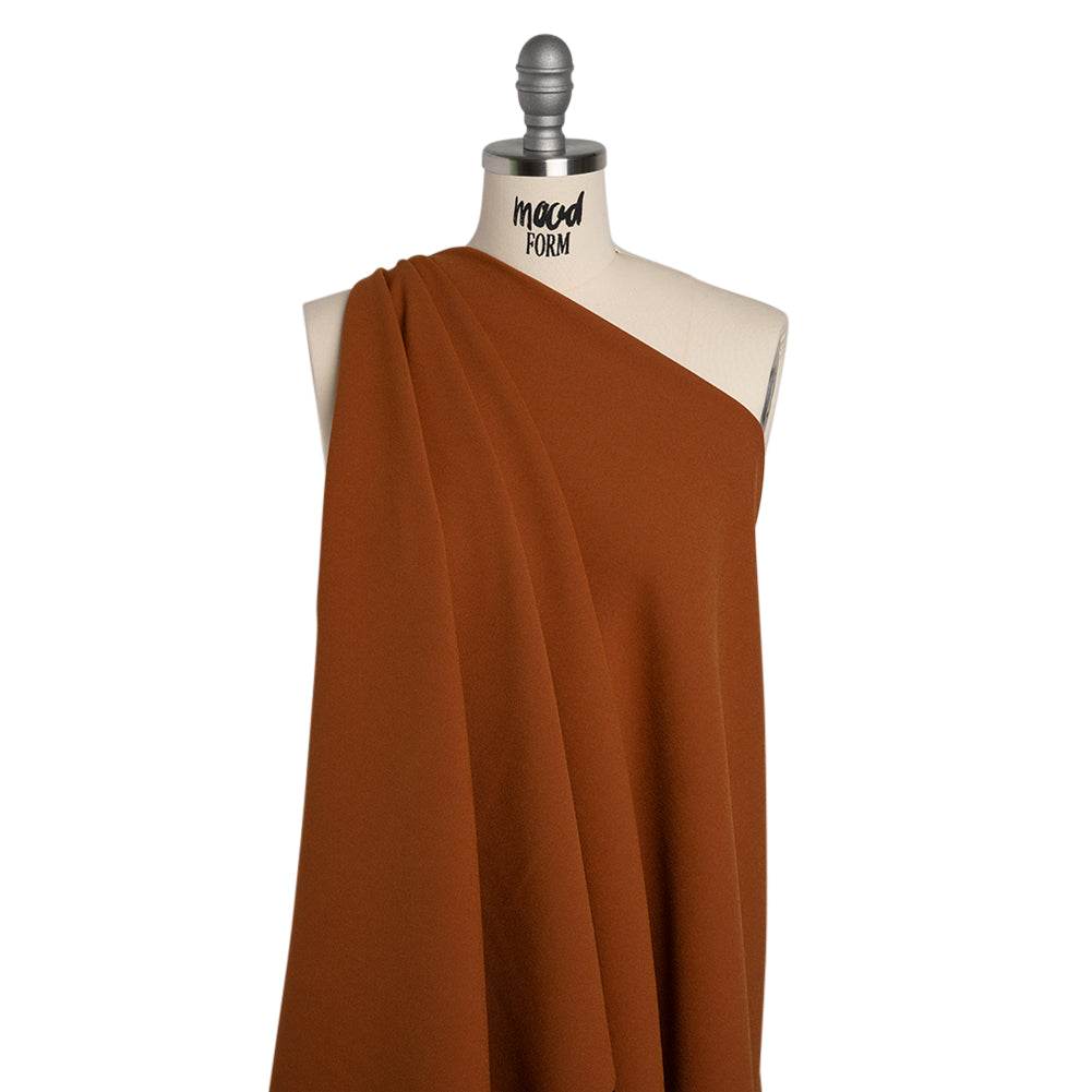 Stretch Polyester Crepe by Alex Perry - Bronze - Designer Deadstock - Drape
