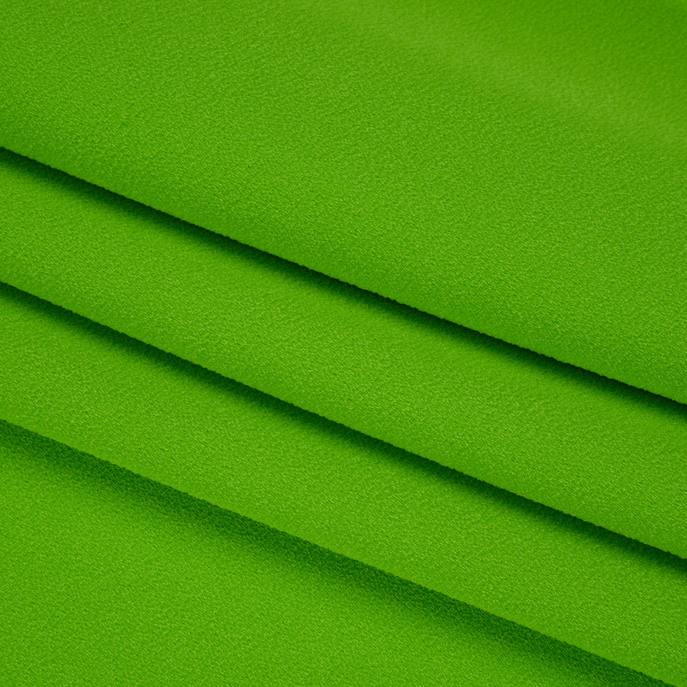 Stretch Polyester Crepe by Alex Perry - Apple Green - Designer Deadstock - Folded