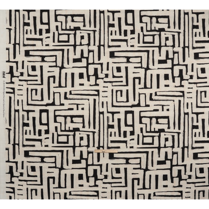Peached Polyester Twill - Black and White Geometric Painting - Mood Exclusive Mobius Maze Print