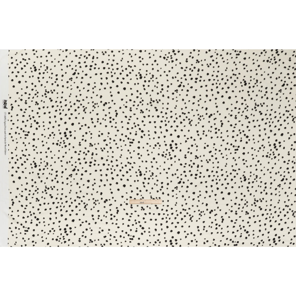 Viscose Crepe - Cream and Black Shadowed Spots - Mood Exclusive Peppered Paws Print - Full