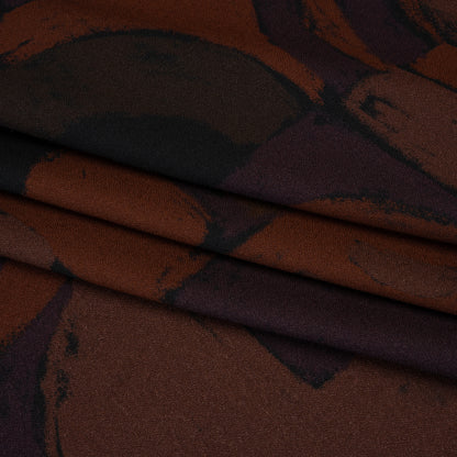 Viscose Crepe - Burgundy, Aubergine and Black Painted Shapes - Mood Exclusive Painted Play Print