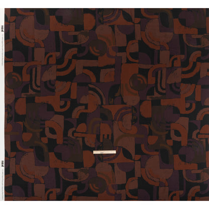 Viscose Crepe - Burgundy, Aubergine and Black Painted Shapes - Mood Exclusive Painted Play Print