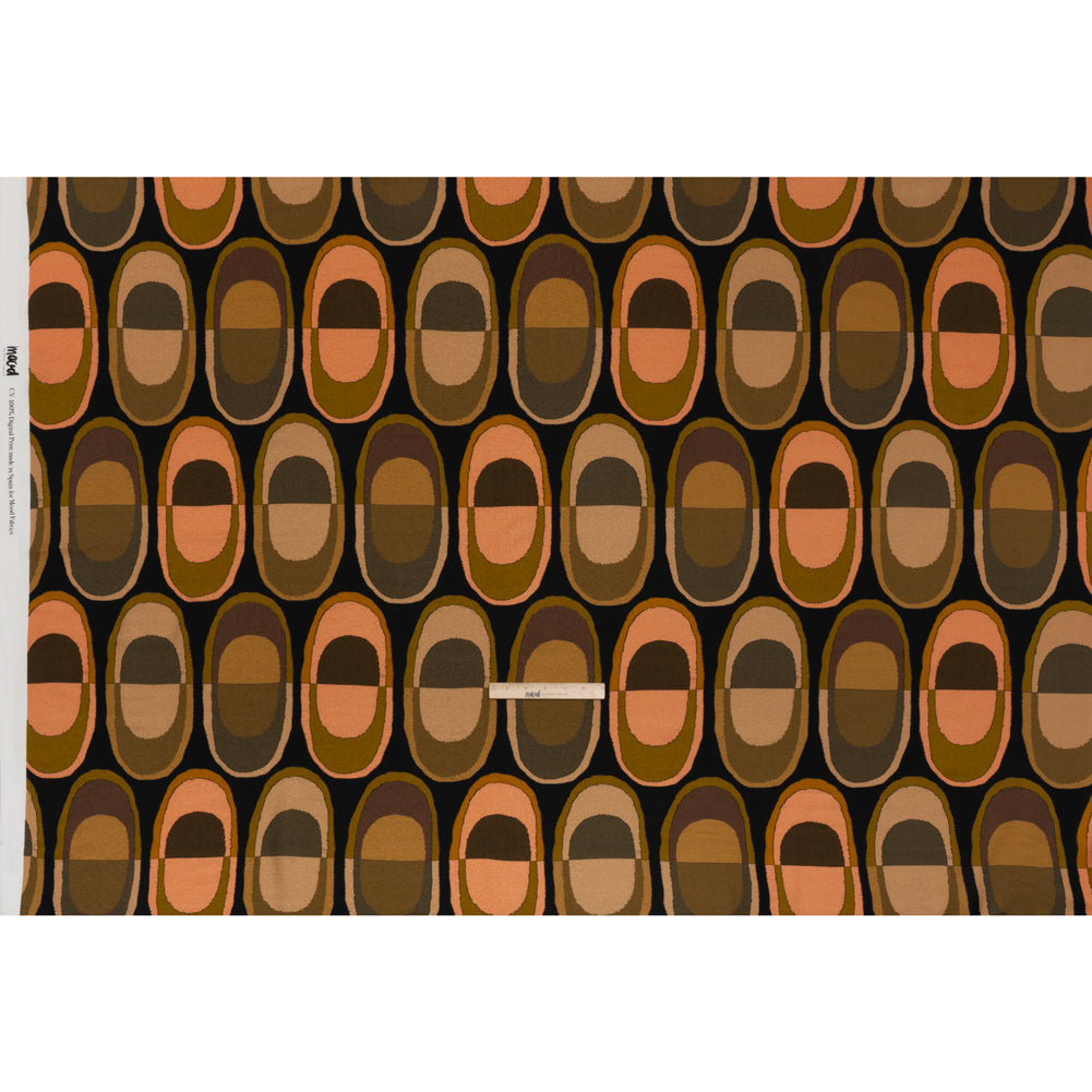 Viscose Crepe - Olive, Peach and Black Lozenges - Mood Exclusive Sweet Suckers Print - Full