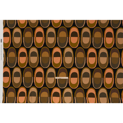 Viscose Crepe - Olive, Peach and Black Lozenges - Mood Exclusive Sweet Suckers Print