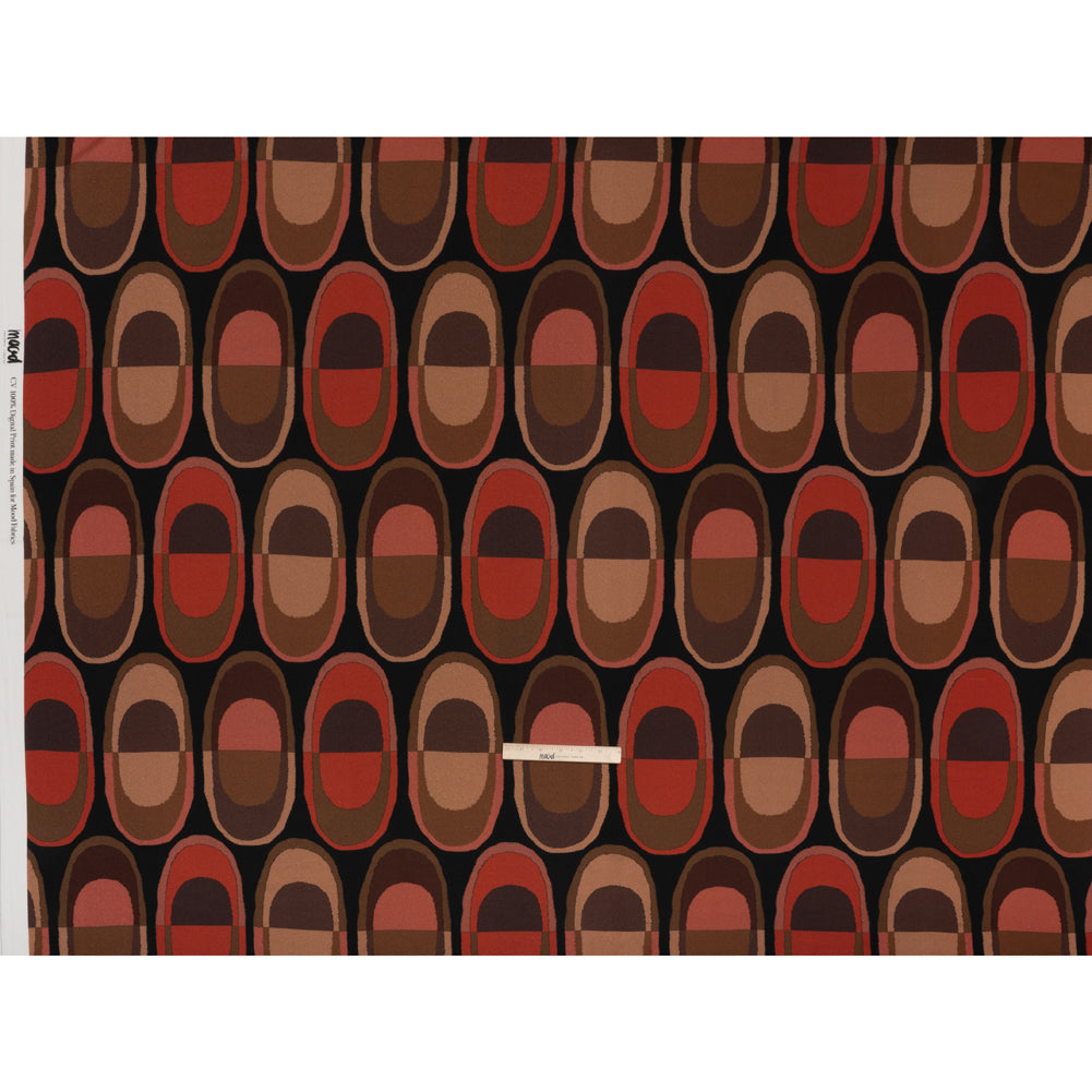 Viscose Crepe - Red, Brown and Dark Rose Lozenges - Mood Exclusive Sweet Suckers Print - Full