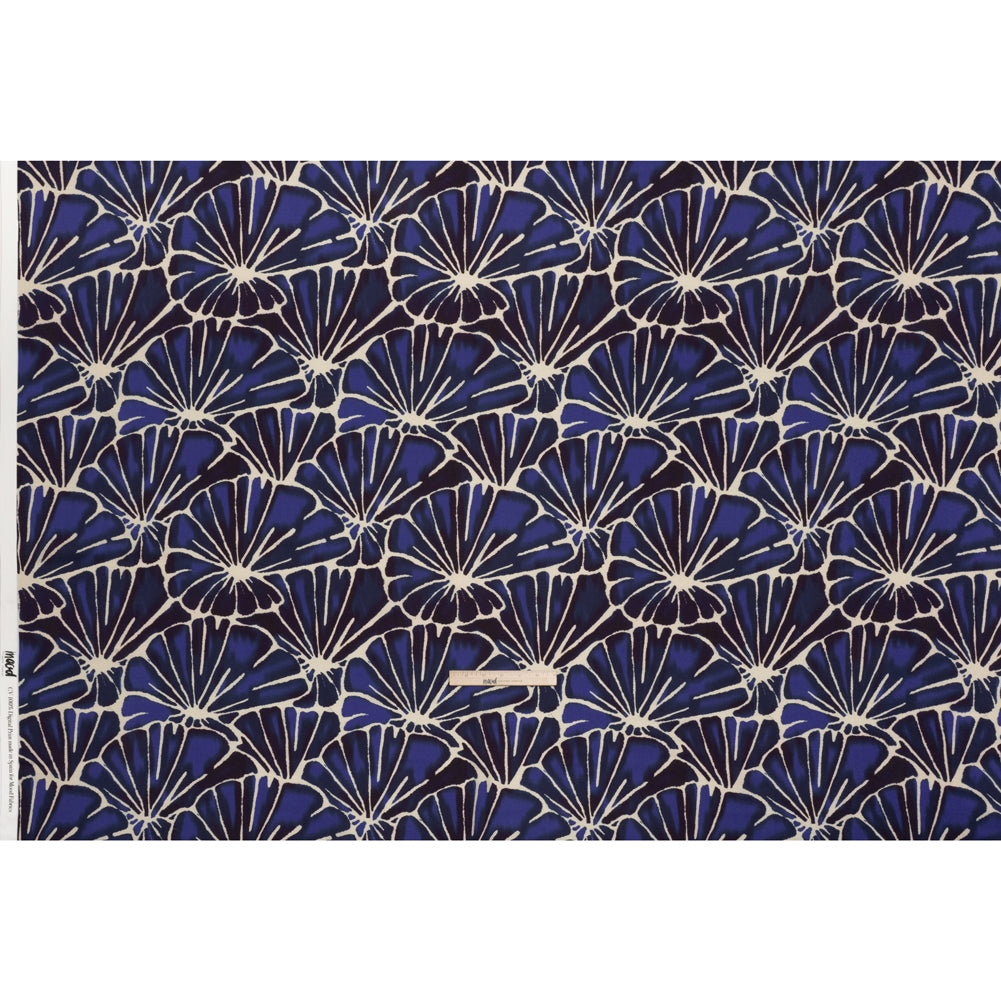 Viscose Crepe - Blue, Purple and Cream Floral Blocks - Mood Exclusive Pixel Petals Print - Full