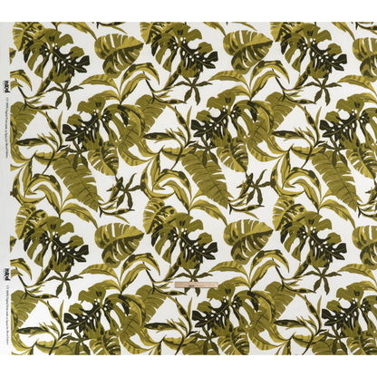 Rayon Challis - Green and White Tropical Leaves - Mood Exclusive Paradise Rhapsody Print