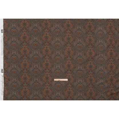 Cotton Crepe - Dark Orange, Blue and Brown Paisley - Mood Exclusive Filigree Flow Print