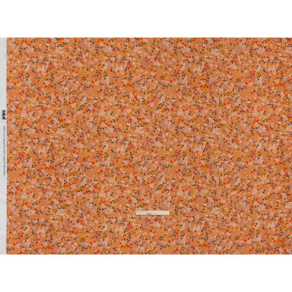 Cotton Crepe - Peach, Red and Golden Yellow Spotty Florals - Mood Exclusive Dancing Drifts Print