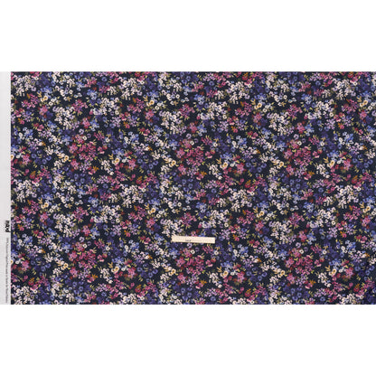 Cotton Crepe - Navy, Magenta and Indigo Little Watercolor Flowers - Mood Exclusive Sonnet for Summer Print